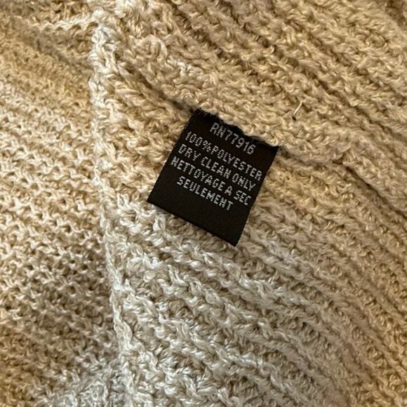 Anthropologie Akemi + Kin Long Kimono Vest OS Tan Cream Sleeveless Knit Cardigan - Picture 11 of 15